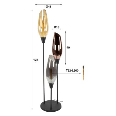 vloerlamp Suni XL zwart afbeelding 2