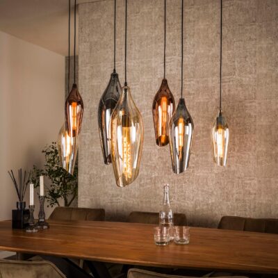 Suni 7-lichts moderne hanglamp zwart afbeelding 5