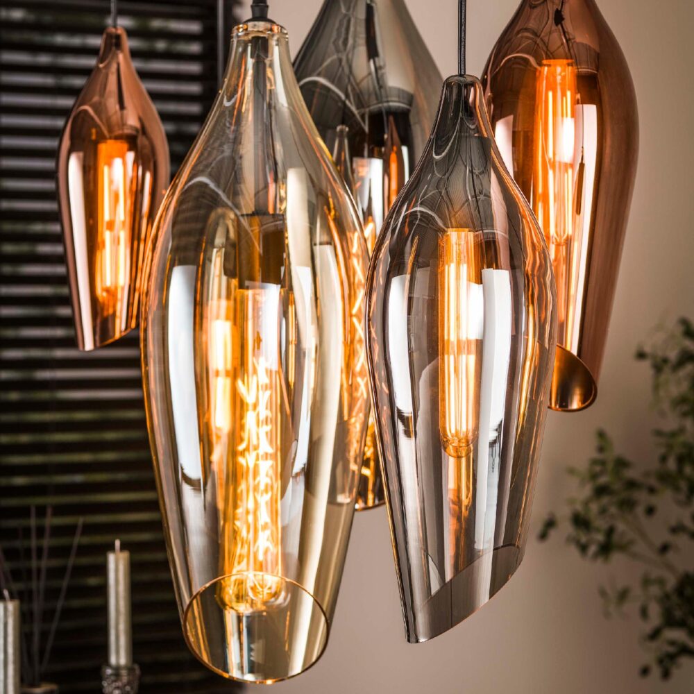 Suni 7-lichts moderne hanglamp zwart afbeelding 4