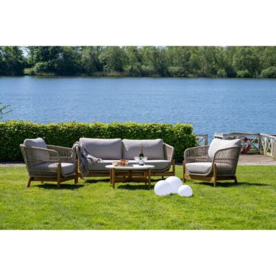 acaciahouten tuin loungeset met kussens afbeelding 8