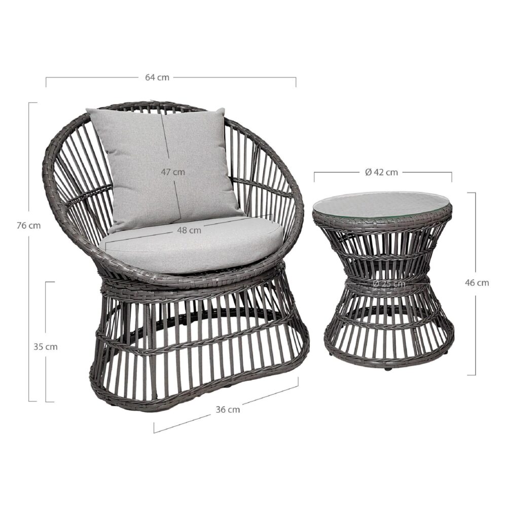 grijze rotan loungeset tuin afbeelding 2