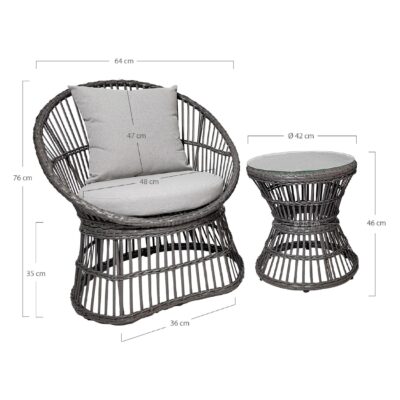 grijze rotan loungeset tuin afbeelding 2