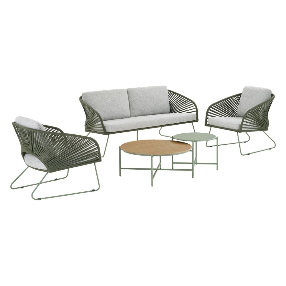 Alven loungeset tuin grijs groen afbeelding 1