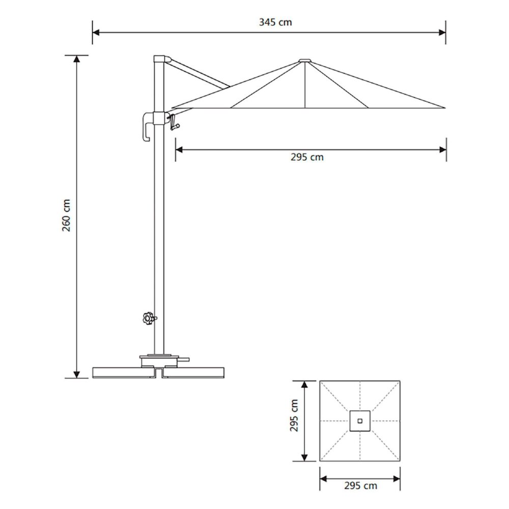 zweefparasol 295x295 sand afbeelding 5