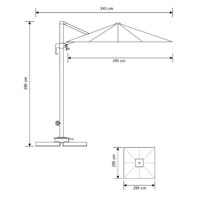 zweefparasol 295x295 sand afbeelding 5
