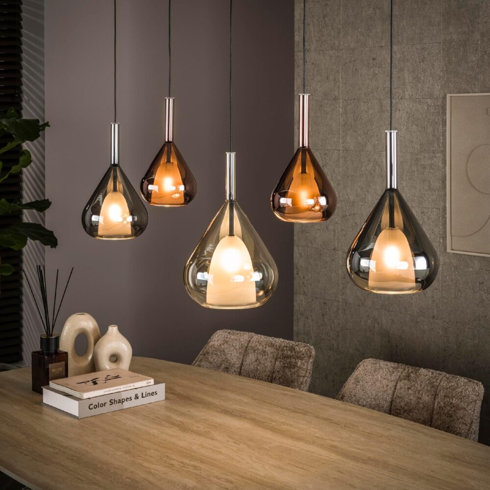 Naro 5-lichts moderne hanglamp zwart afbeelding 3