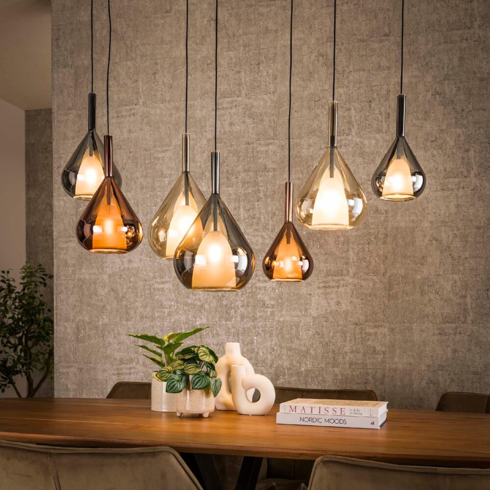 Naro moderne 7-lichts hanglamp zwart afbeelding 3