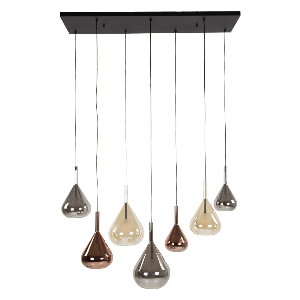 Naro moderne 7-lichts hanglamp zwart afbeelding 1
