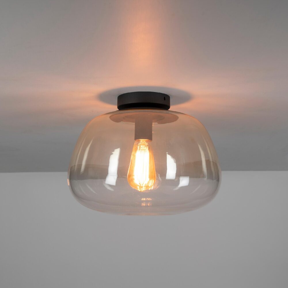 amber glazen plafondlamp Tava afbeelding 3