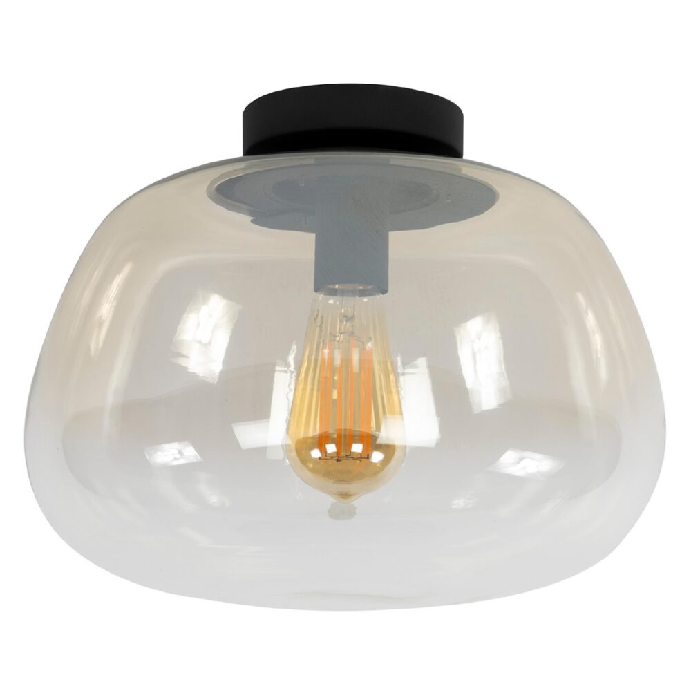 amber glazen plafondlamp Tava afbeelding 1