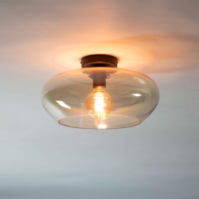 amber glazen plafondlamp Leno 40 cm afbeelding 3