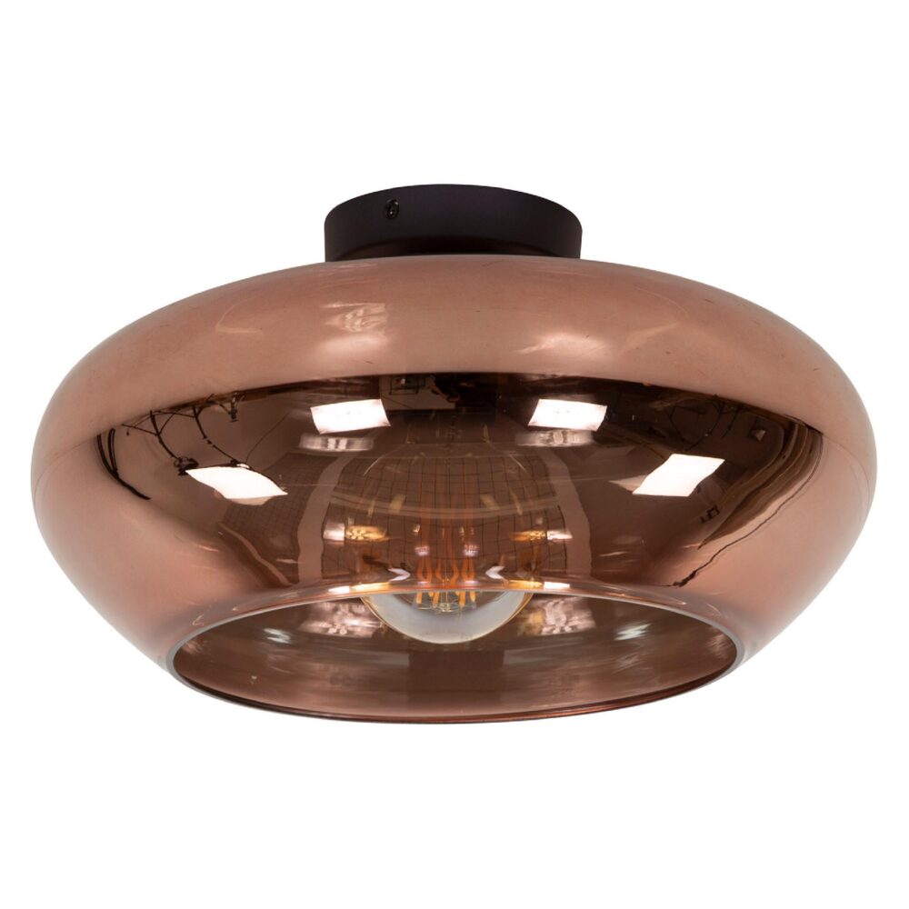 koperen glazen plafondlamp Leno afbeelding 1
