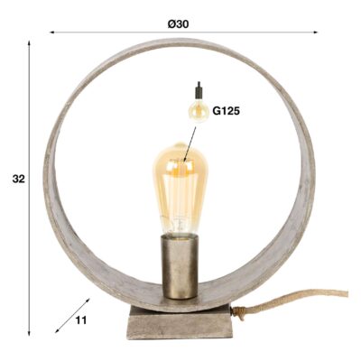 antiek nikkel tafellamp Myrra E27 afbeelding 2