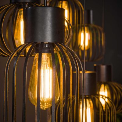 charcoal 6-lichts industriële hanglamp eetkamer afbeelding 5