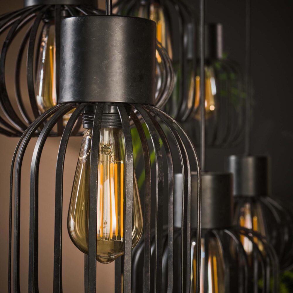 charcoal 6-lichts industriële hanglamp eetkamer afbeelding 6