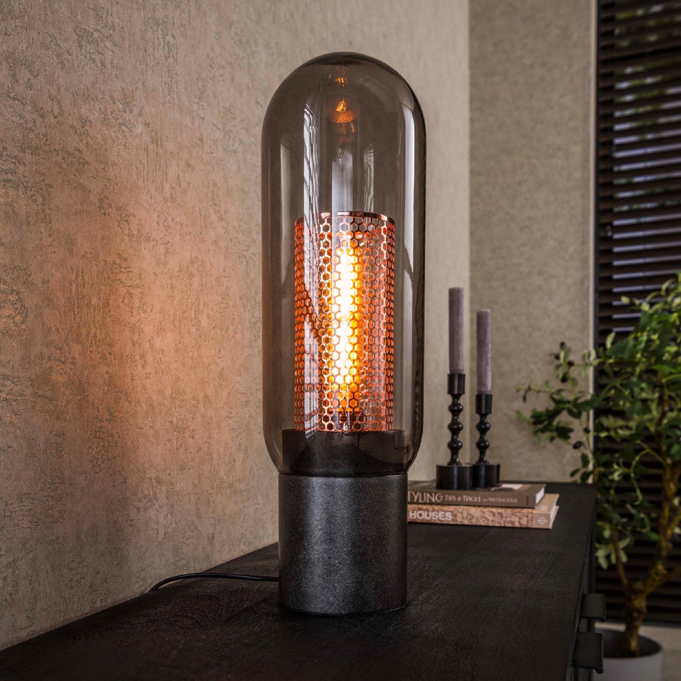 Soma industriële rookglas tafellamp afbeelding 3