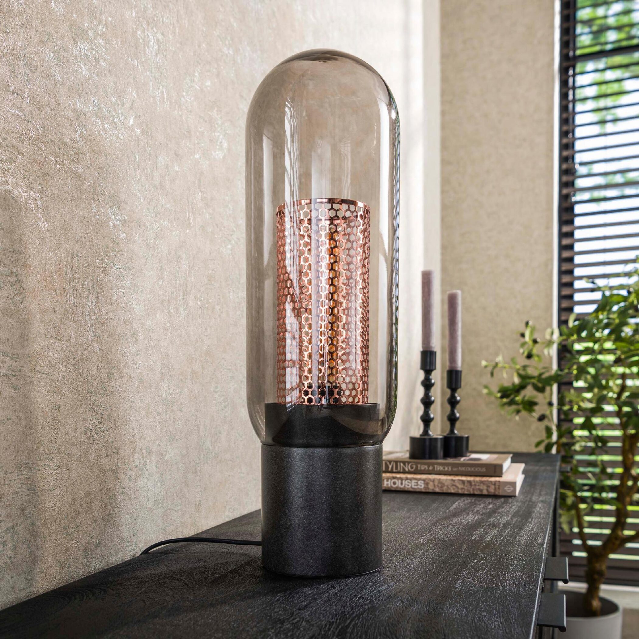 Soma industriële rookglas tafellamp afbeelding 4