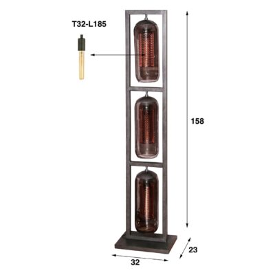 Soma rookglas vloerlamp zwart afbeelding 2