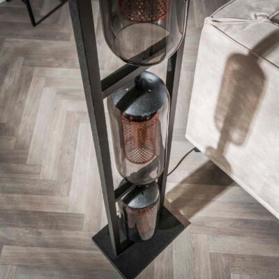 Soma rookglas vloerlamp zwart afbeelding 4