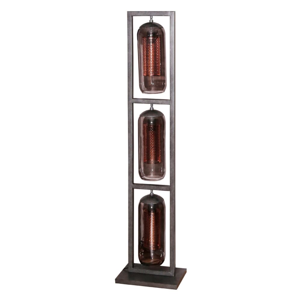 Soma rookglas vloerlamp zwart afbeelding 1