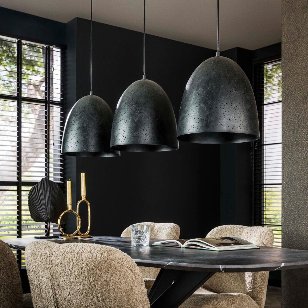 moderne 3-lichts hanglamp charcoal afbeelding 4