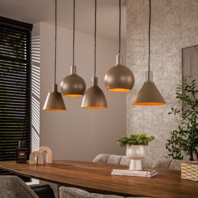 Aksel beige 5-lichts hanglamp afbeelding 3