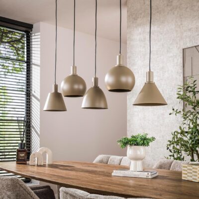 Aksel beige 5-lichts hanglamp afbeelding 4