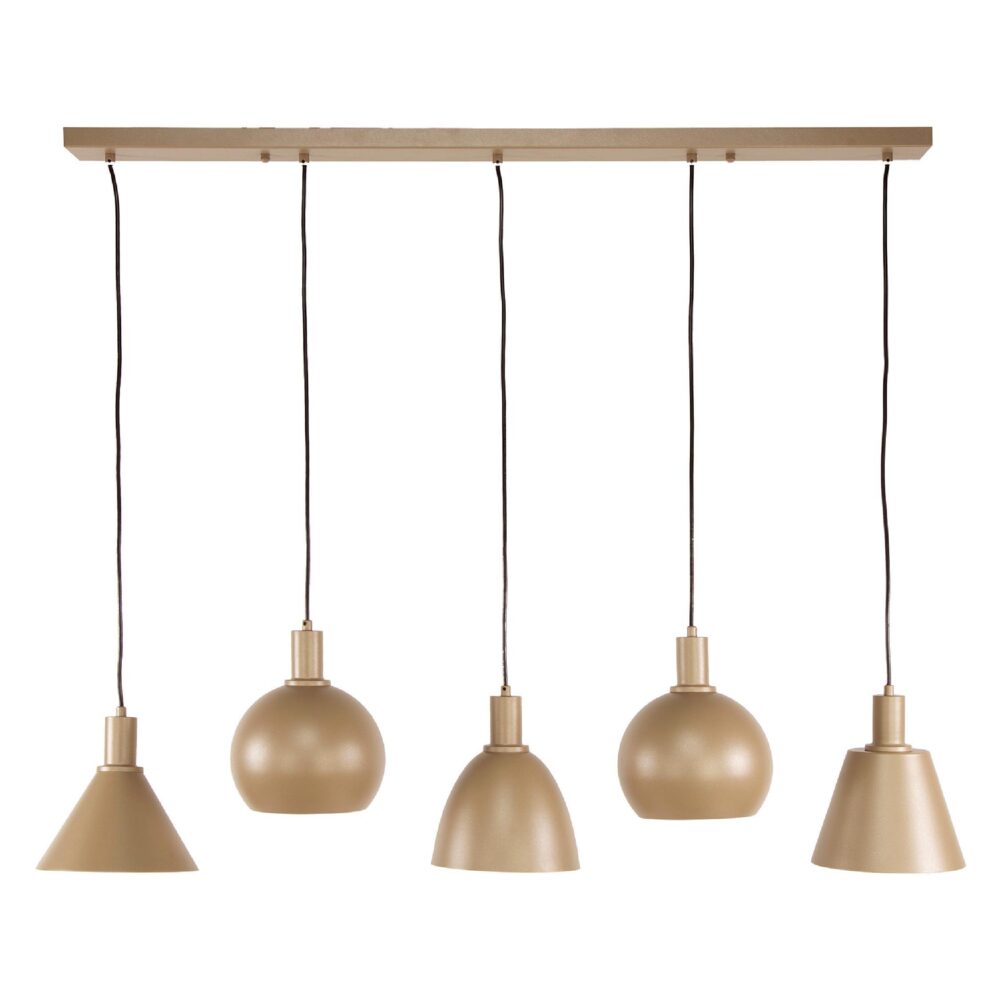 Aksel beige 5-lichts hanglamp afbeelding 1