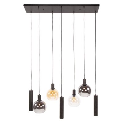 Siva 7-lichts zwarte design hanglamp afbeelding 1