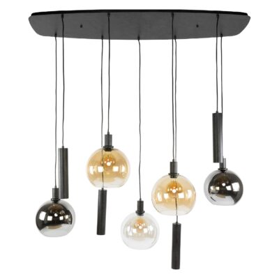 Siva 9-lichts hanglamp met glazen bollen afbeelding 1
