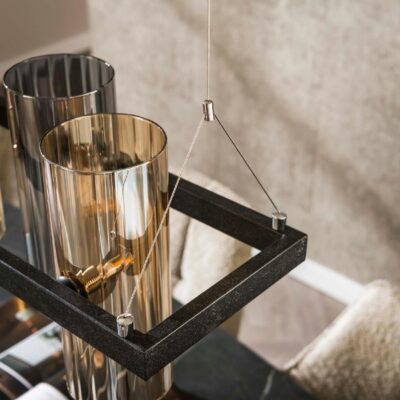 Arjen 10-licht hanglamp cilinder glas zwart afbeelding 5