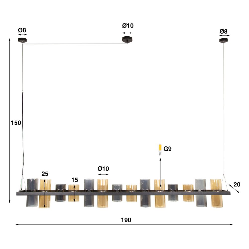 design hanglamp Arjen 14-licht zwart afbeelding 2