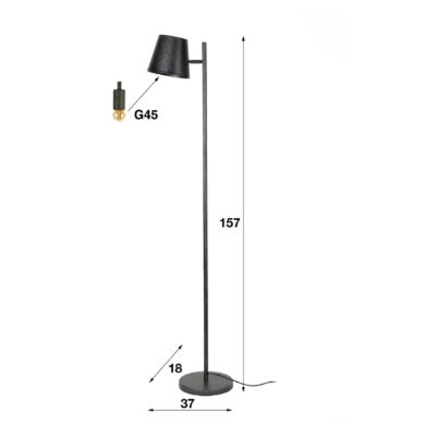 vloerlamp Lenu charcoal afbeelding 2