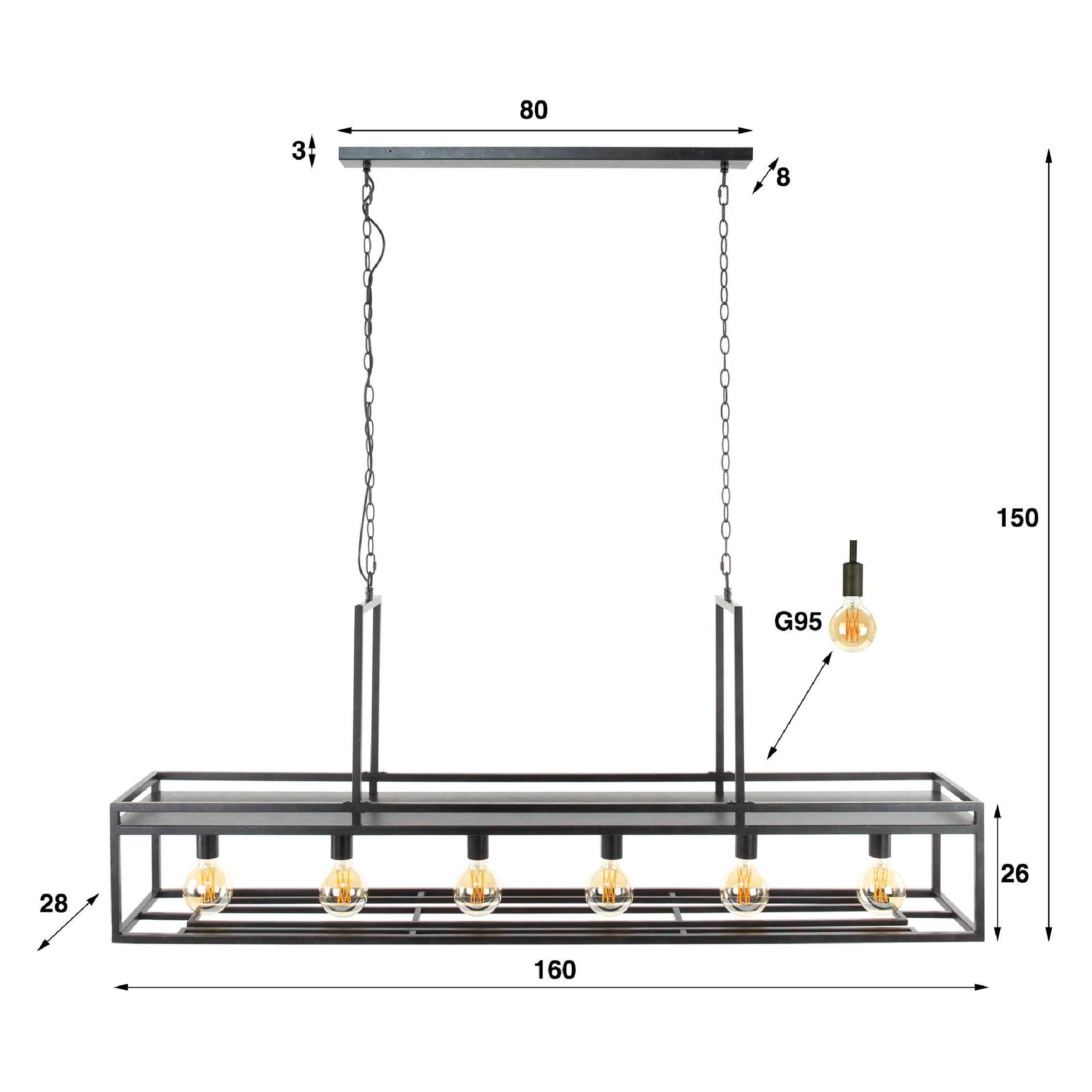 industriële hanglamp Mivo voor boven eettafel afbeelding 2