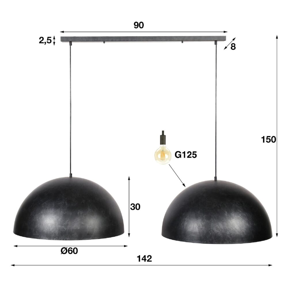 Nest of Nora industriële hanglamp 2-lichts afbeelding 2