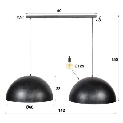 Nest of Nora industriële hanglamp 2-lichts afbeelding 2