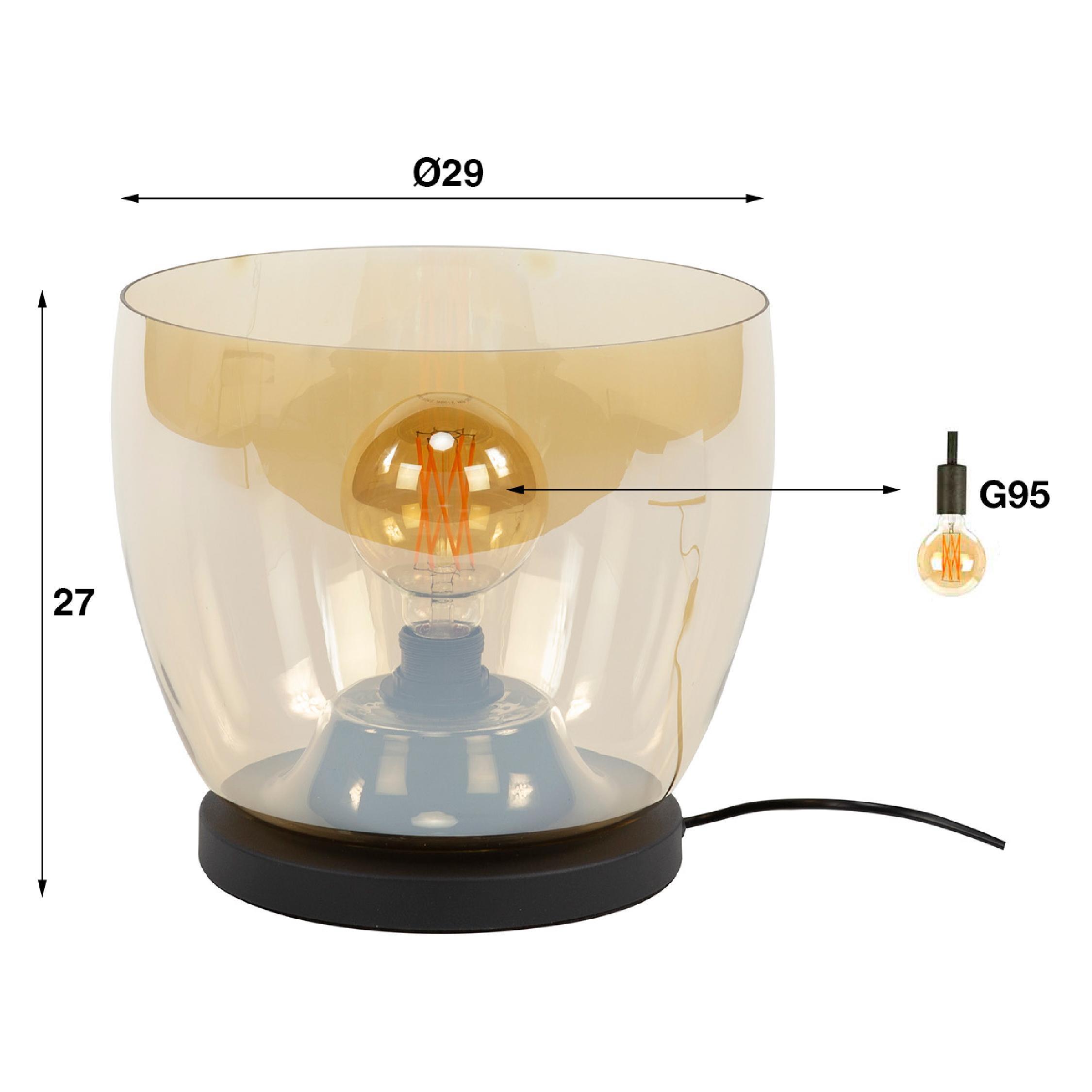 amber glazen vloerlamp Davin afbeelding 2