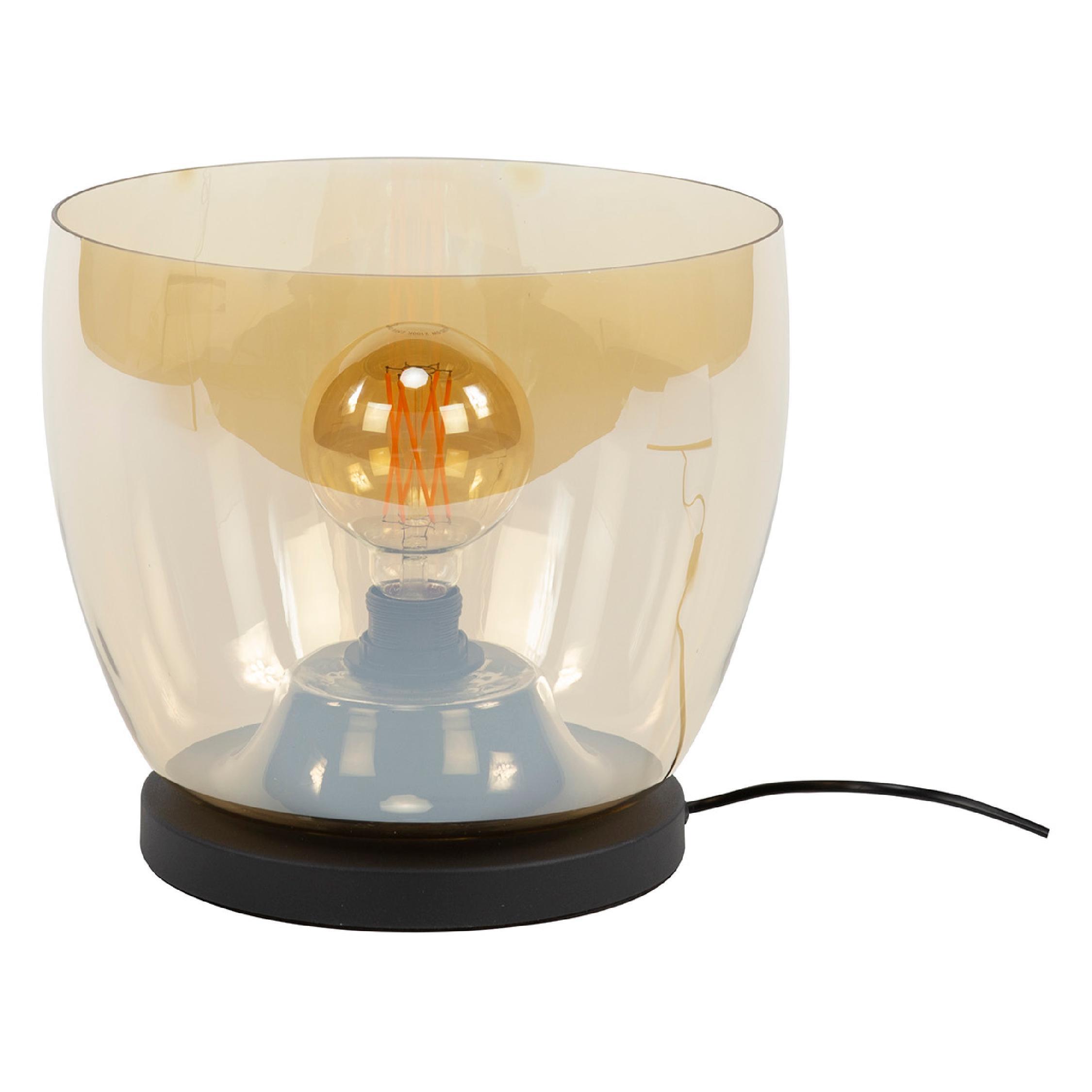 amber glazen vloerlamp Davin afbeelding 1