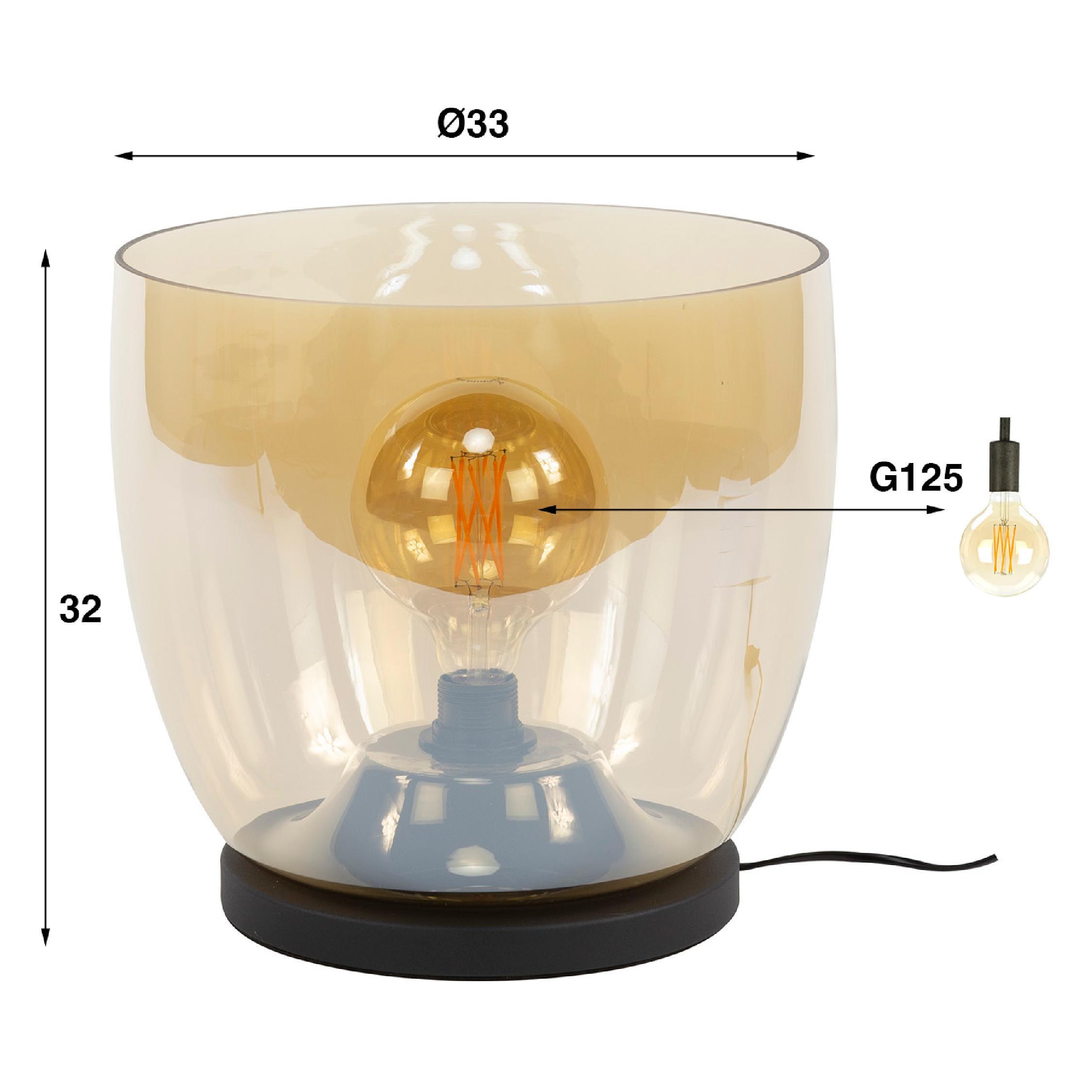 amber glazen vloerlamp Davin afbeelding 2