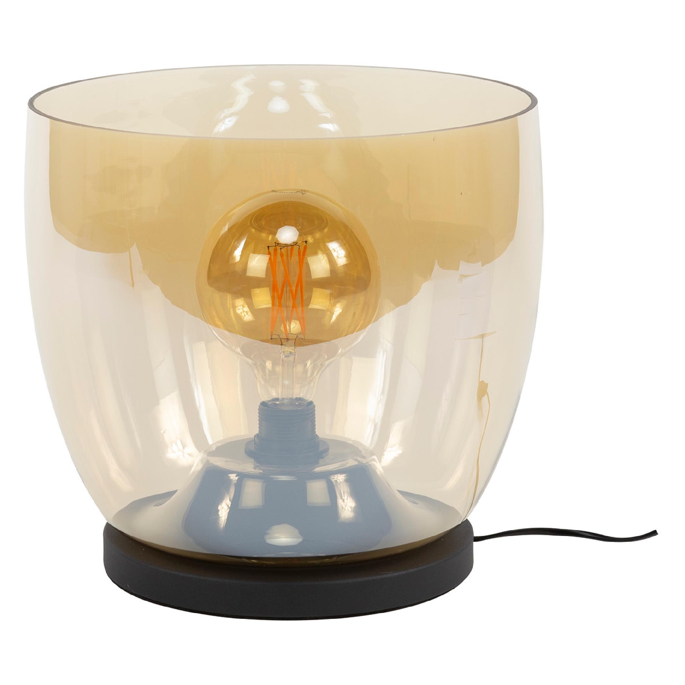 amber glazen vloerlamp Davin afbeelding 1