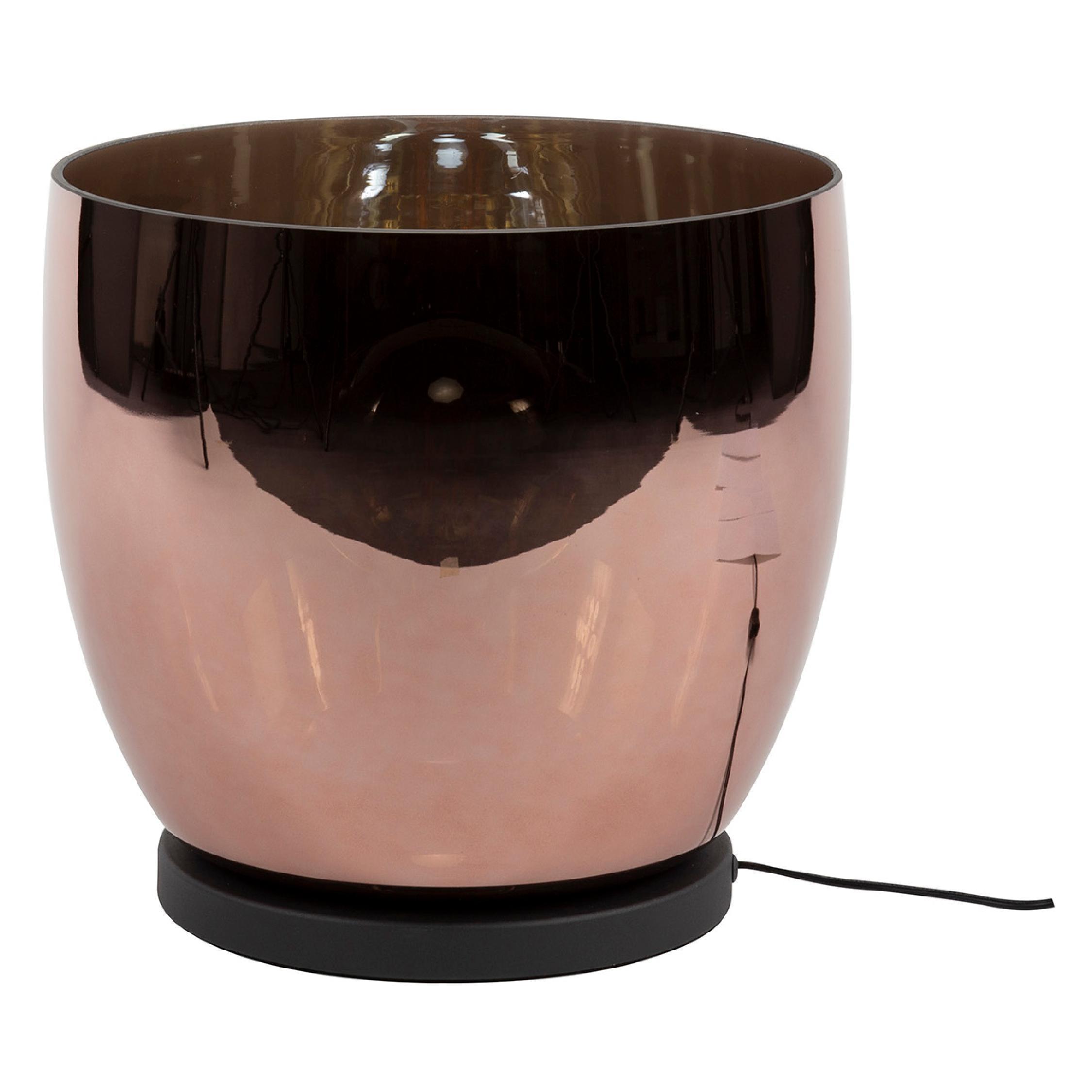 koperen vloerlamp Davin met glazen kap afbeelding 1