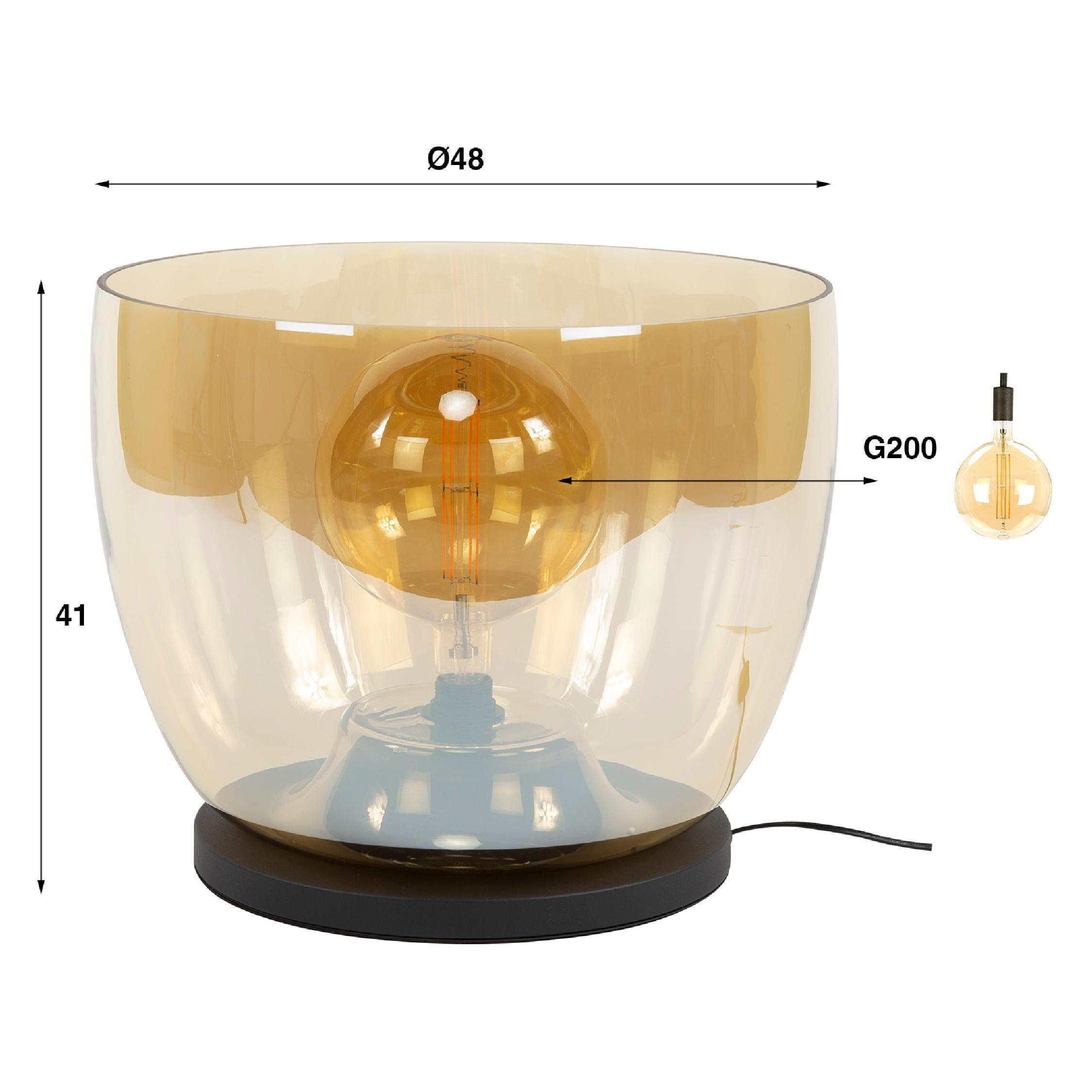 vloerlamp Davin amber glas XXL afbeelding 2
