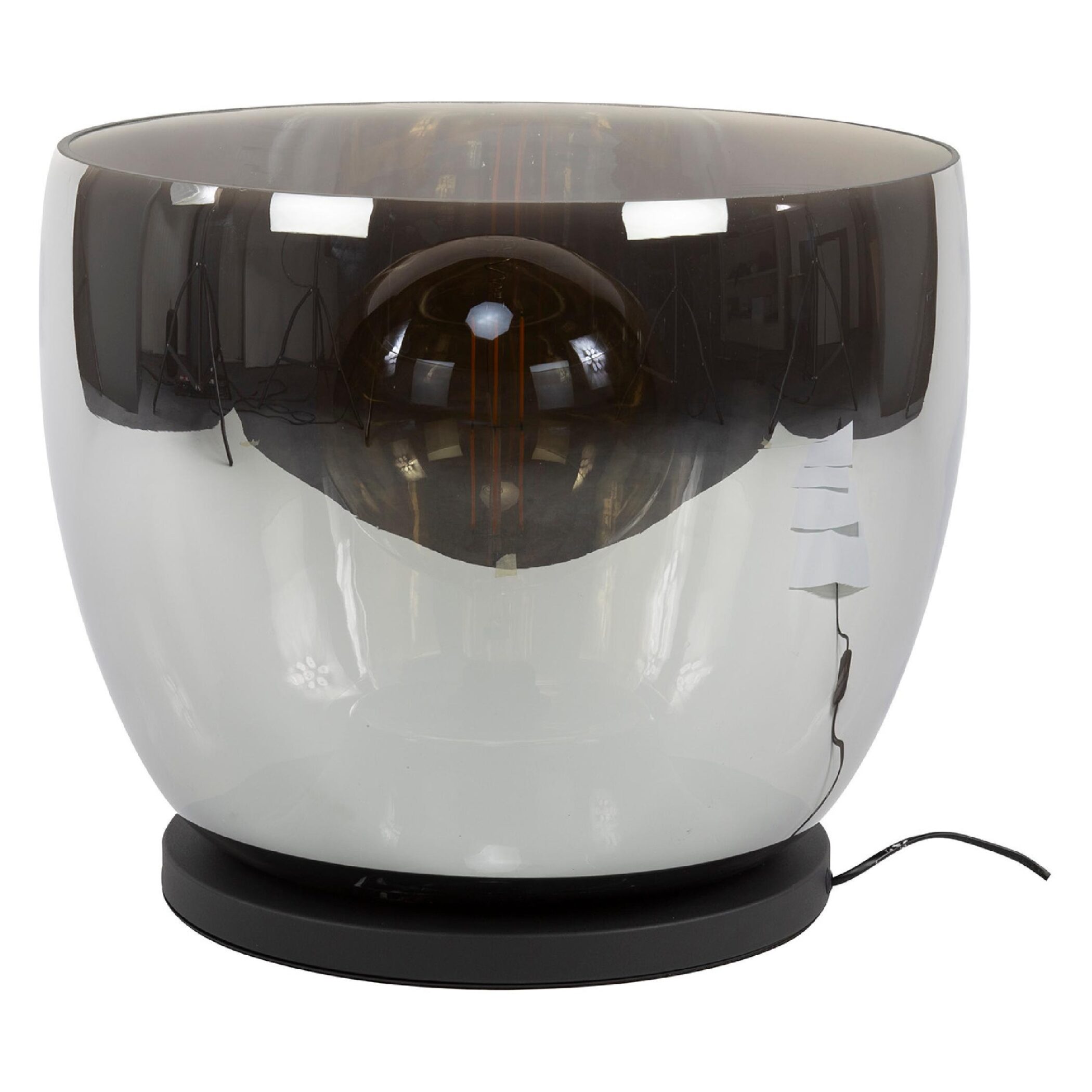 Davin smoke grijs XXL vloerlamp met glazen kap afbeelding 1