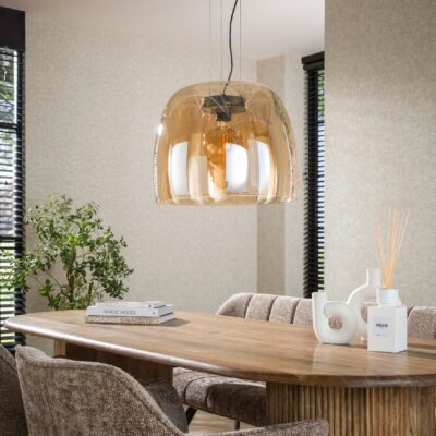 amberkleurige glazen hanglamp Nero XL afbeelding 4