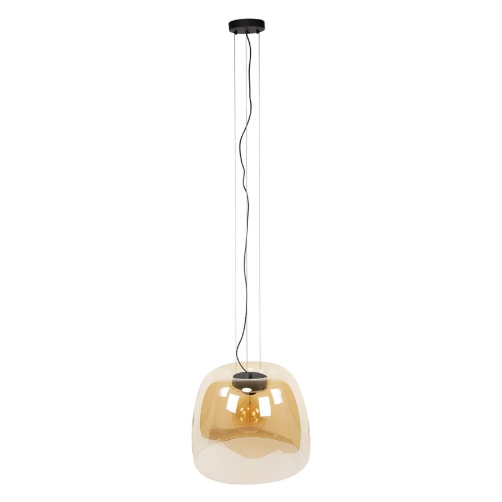 amberkleurige glazen hanglamp Nero XL afbeelding 1