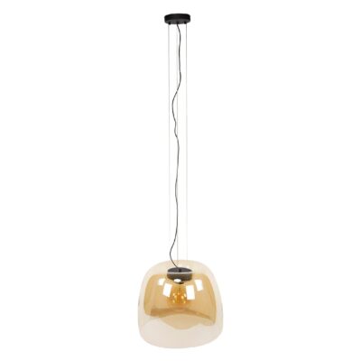 amberkleurige glazen hanglamp Nero XL afbeelding 1