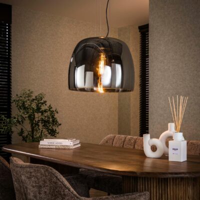 Nero XL rookglas hanglamp rond 48 cm afbeelding 2