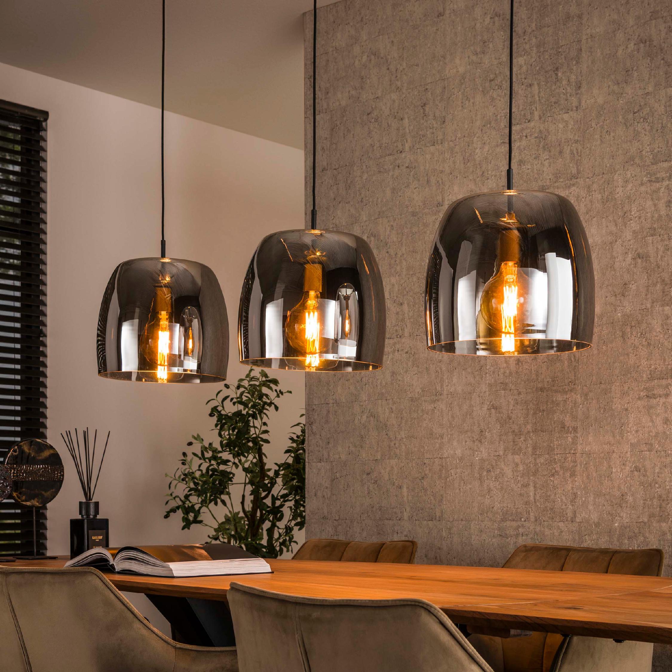 Nero 3-lichts rookglas hanglamp afbeelding 3