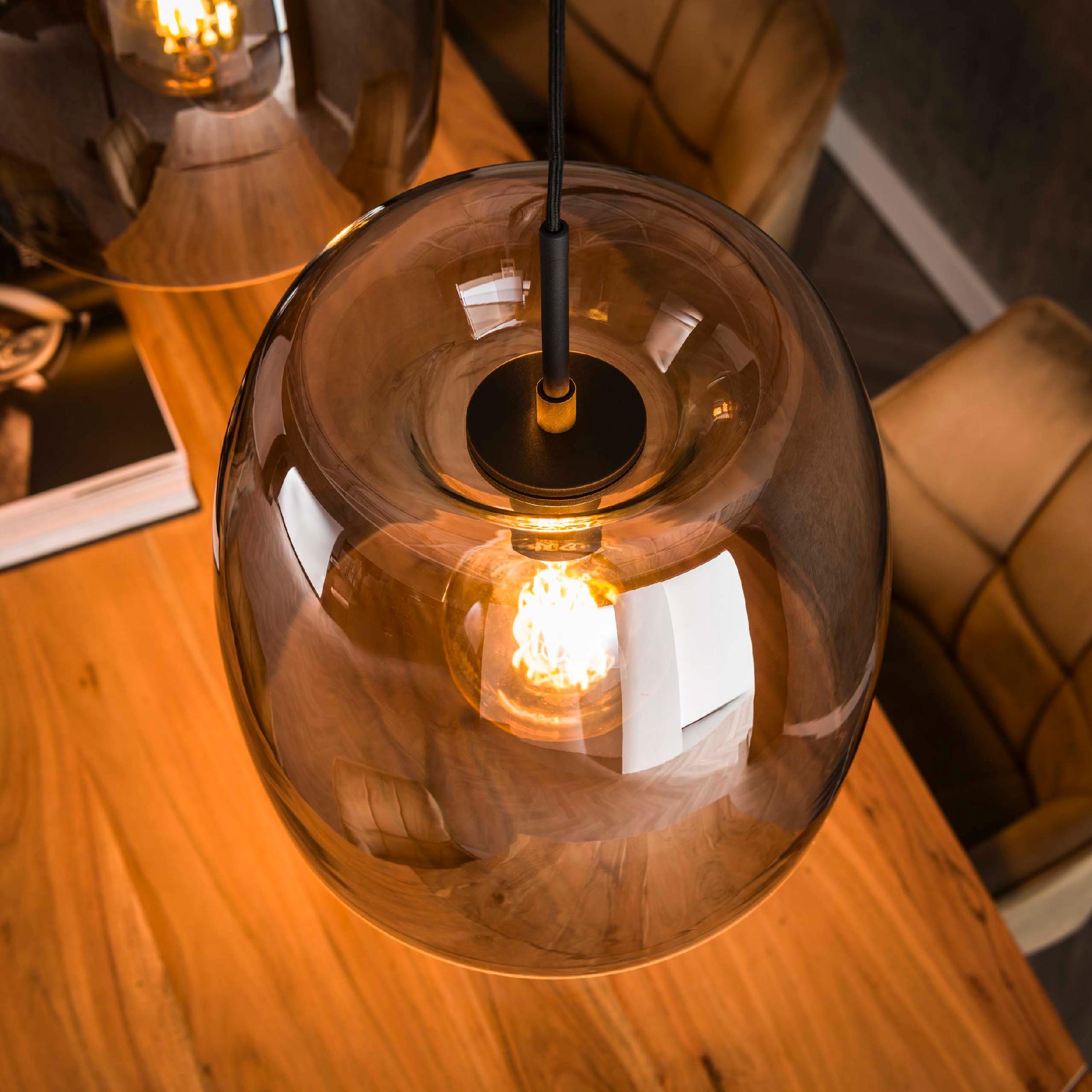 Nero 3-lichts rookglas hanglamp afbeelding 5