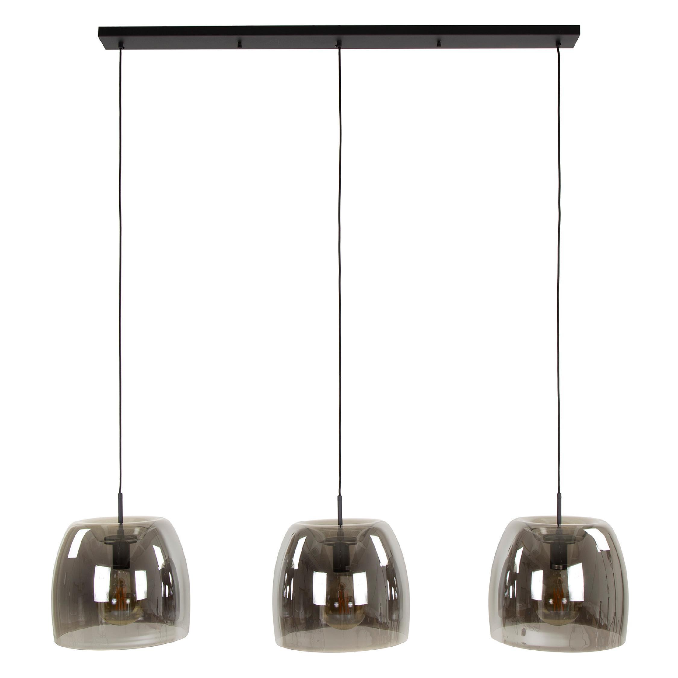 Nero 3-lichts rookglas hanglamp afbeelding 1